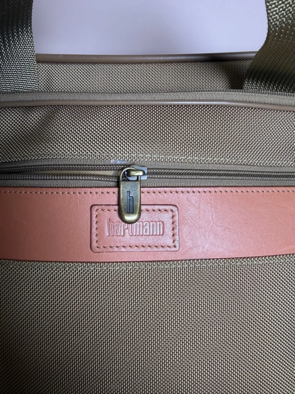 Hartmann Briefcase Satchel Attaché Leather Trim new not worn